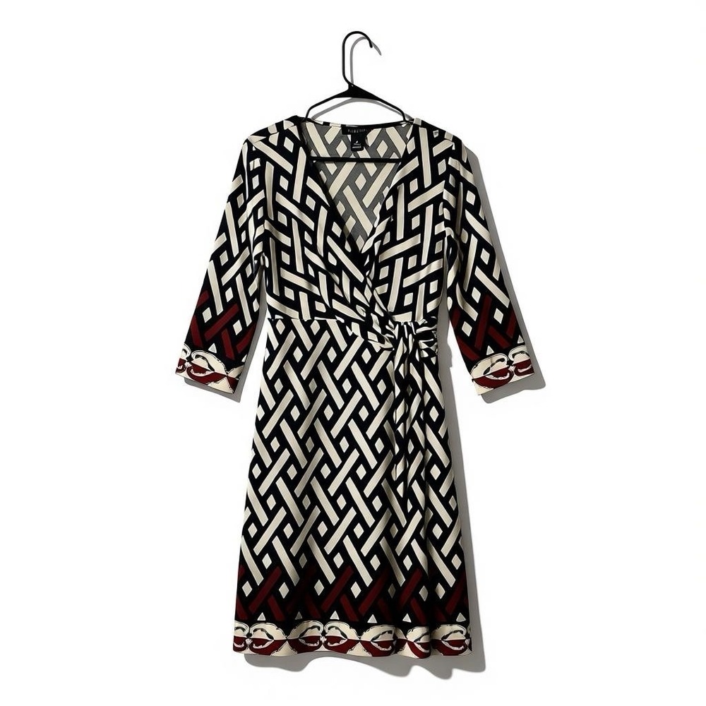 White House Black Market A-Line Dress Women's Size 4 V-Neck Work Career